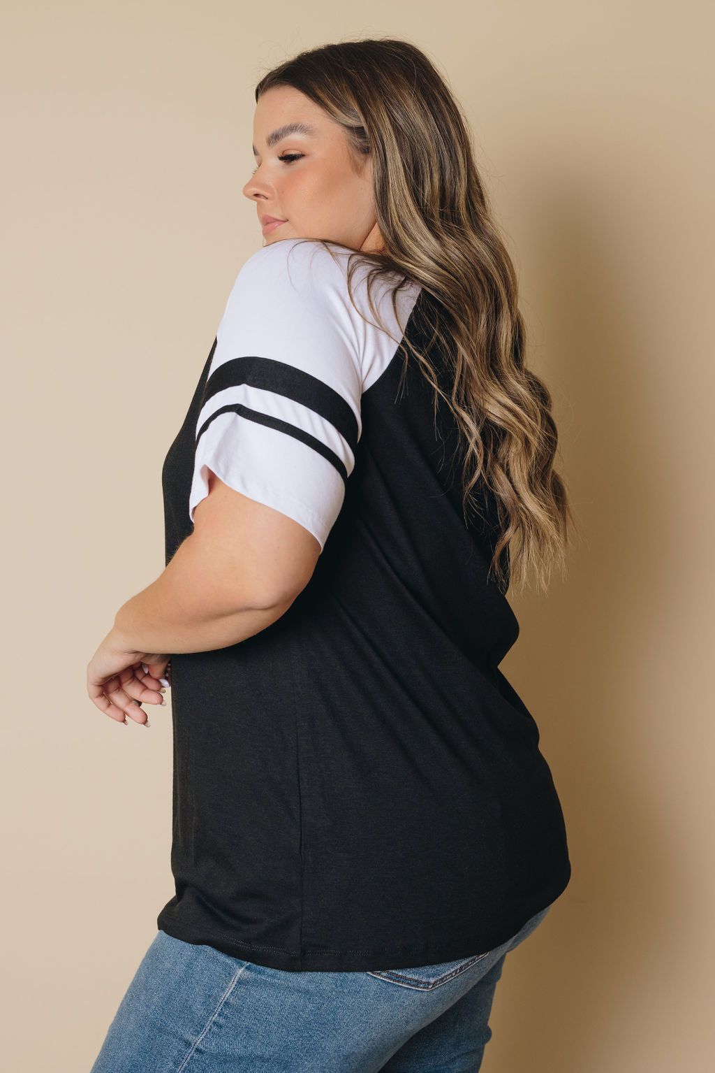 Plus Size - Bailey Crisscross Neck Tee
