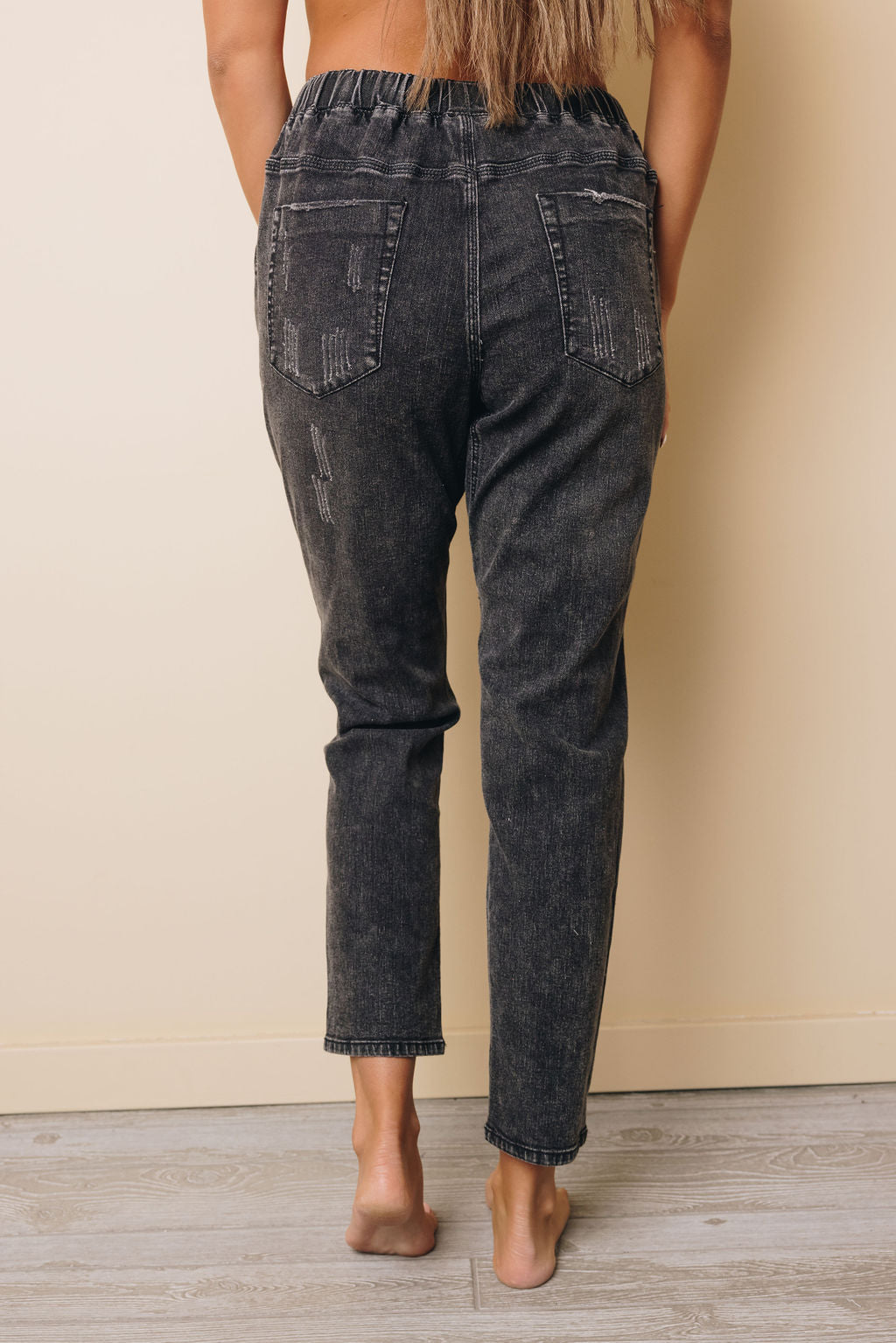 Cindy Drawstring Boyfriend Jeans