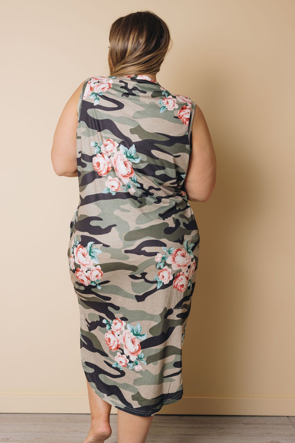 Plus Size - Camo Floral Dress