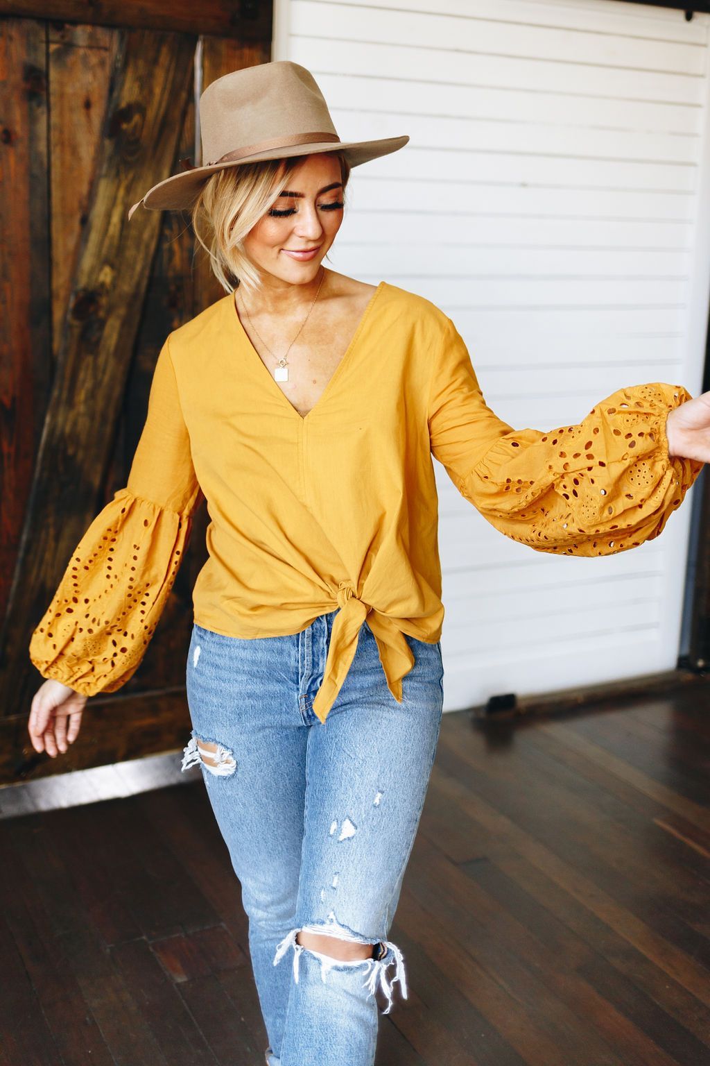 Rhapsody Tie Detail Top