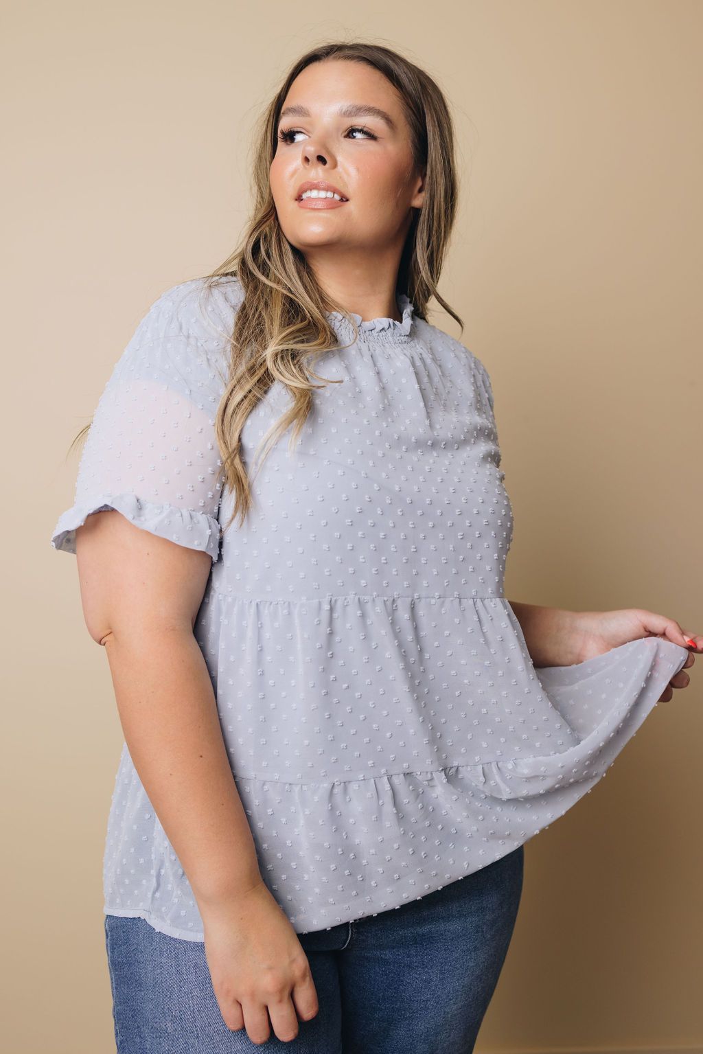 Plus Size - Howlett Swiss Dot Top
