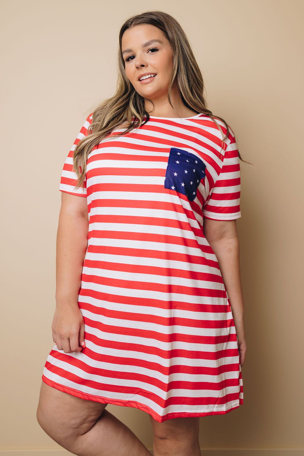 Plus Size - Stars & Stripes Midi Dress