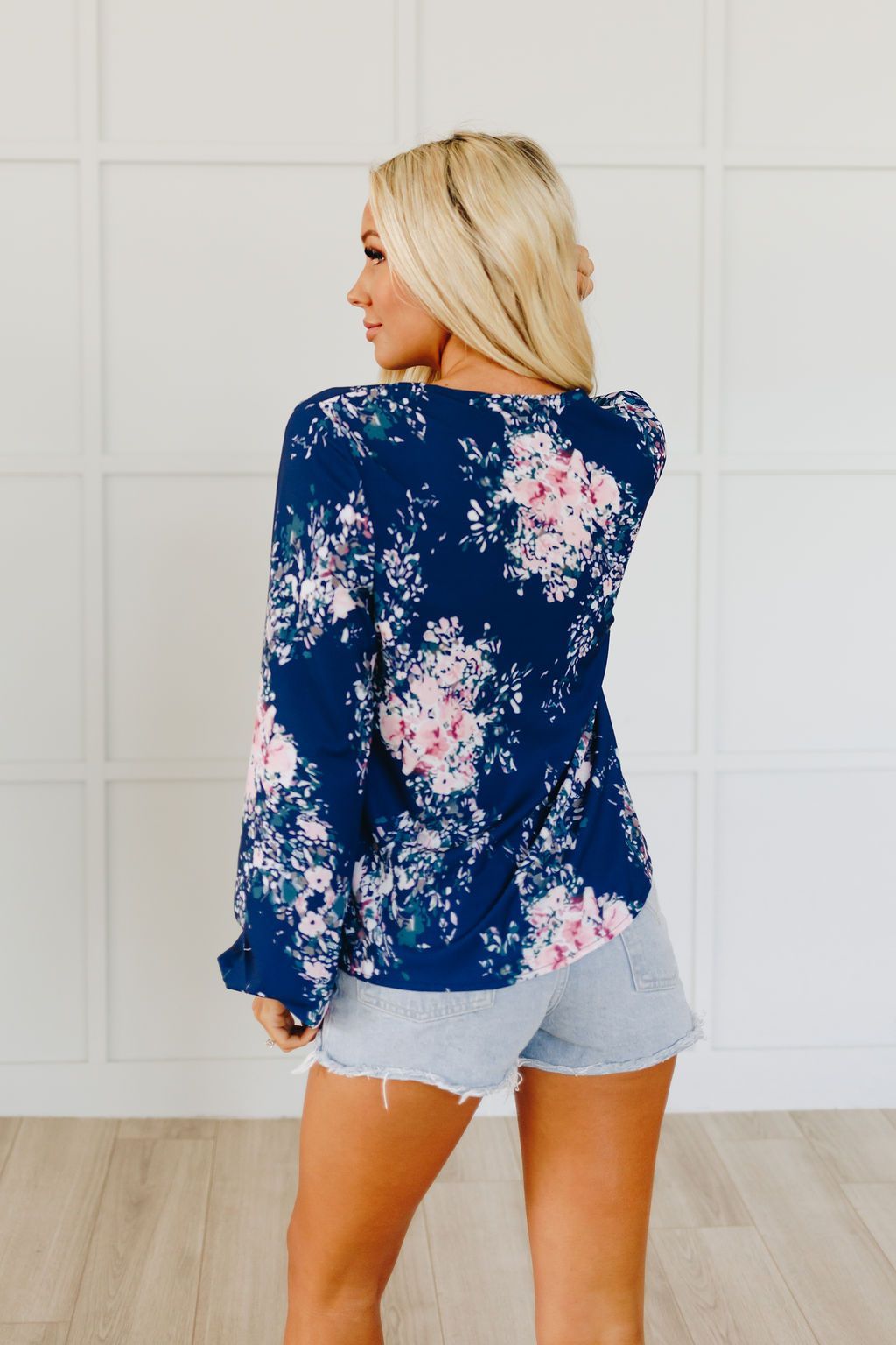 Dancing Flowers Tie Detail Top