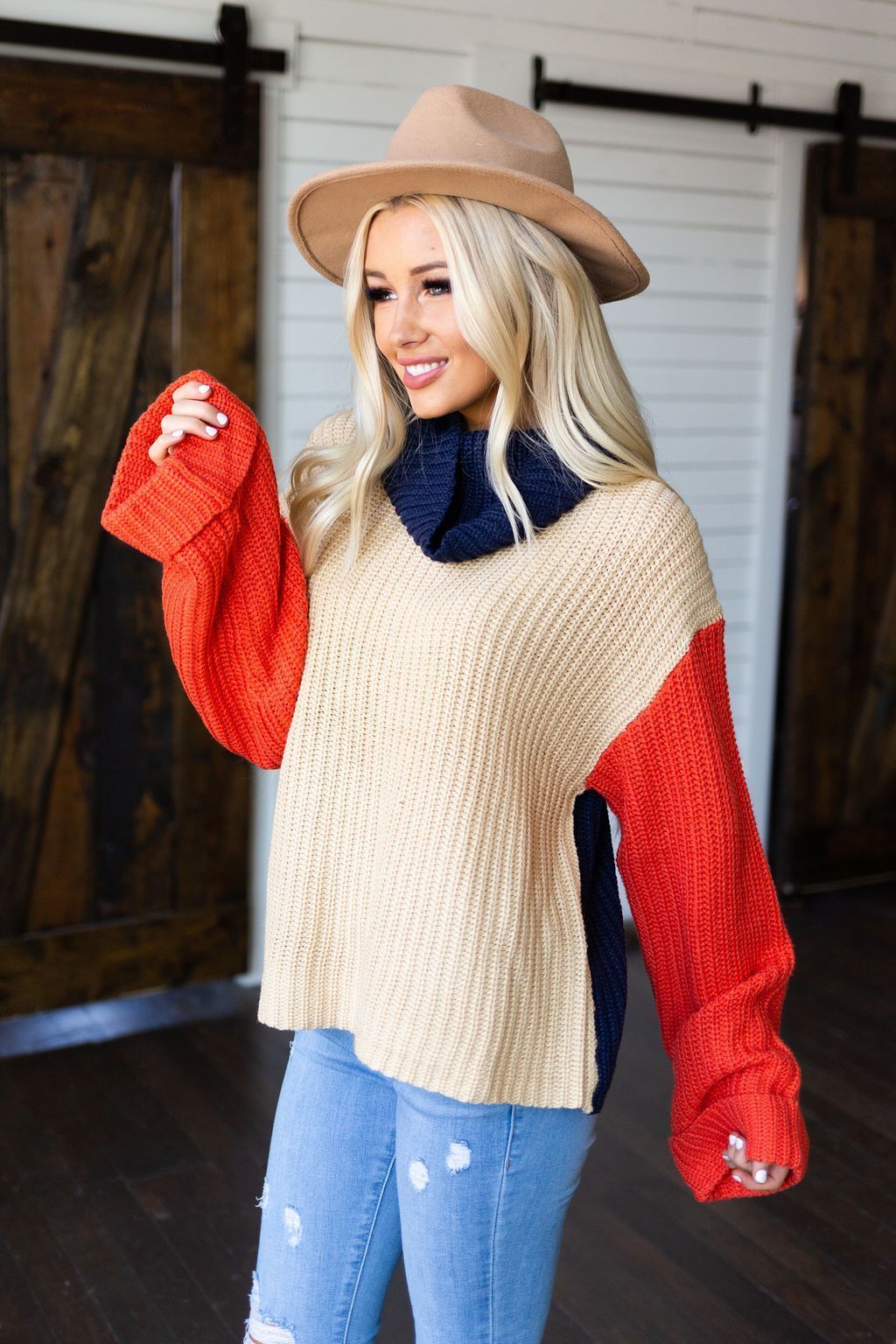 Take Shape Color Block Sweater