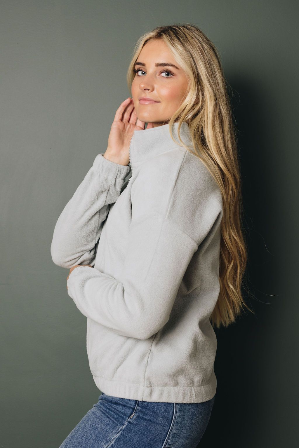 Platt Zipper Fleece Pullover Sweatshirt