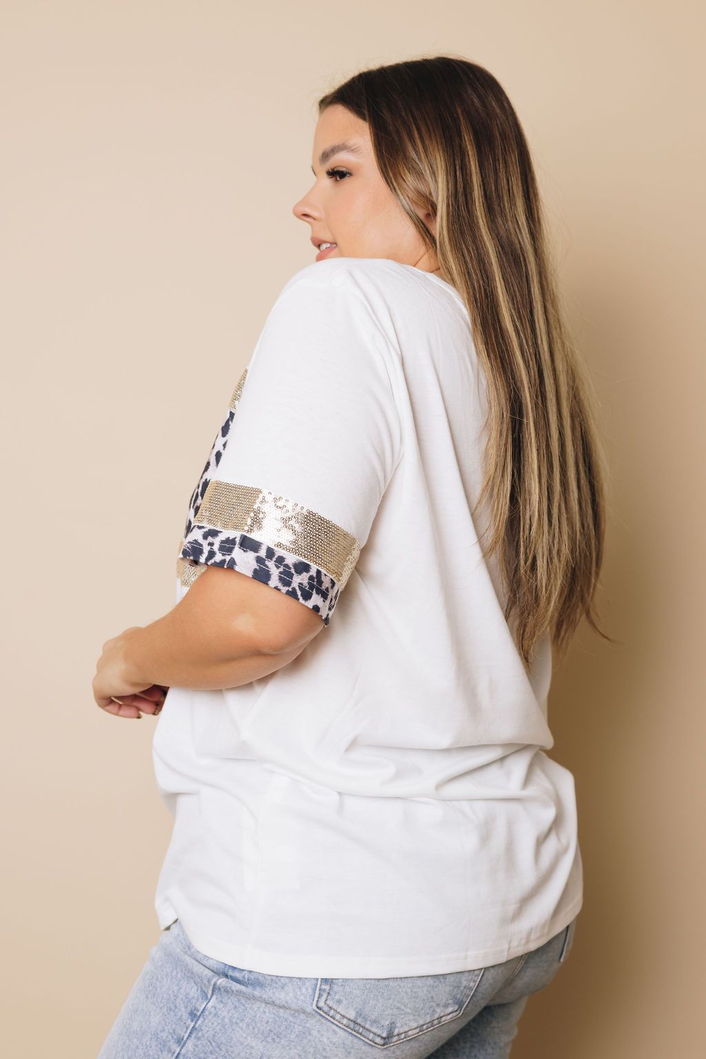 Plus Size - Alania Sequin Accent Tee