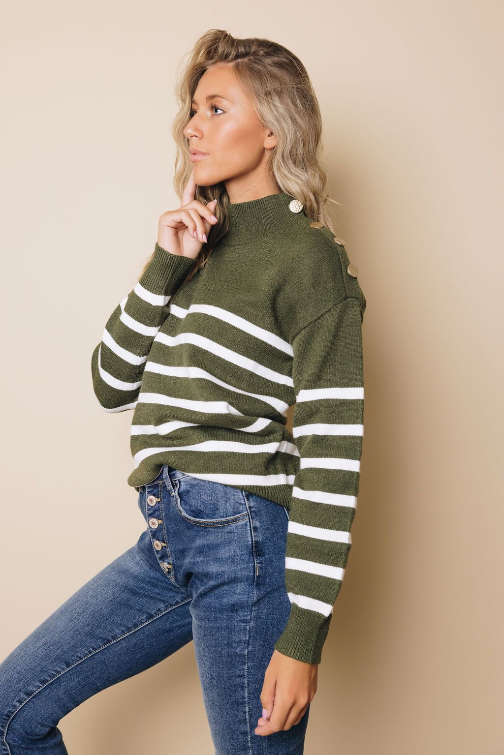 Days Go By Striped Turtleneck Sweater