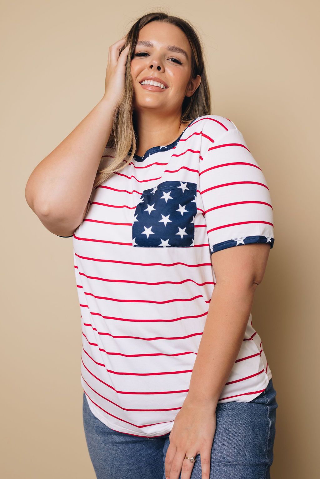 Plus Size - Merica' Flag Tee