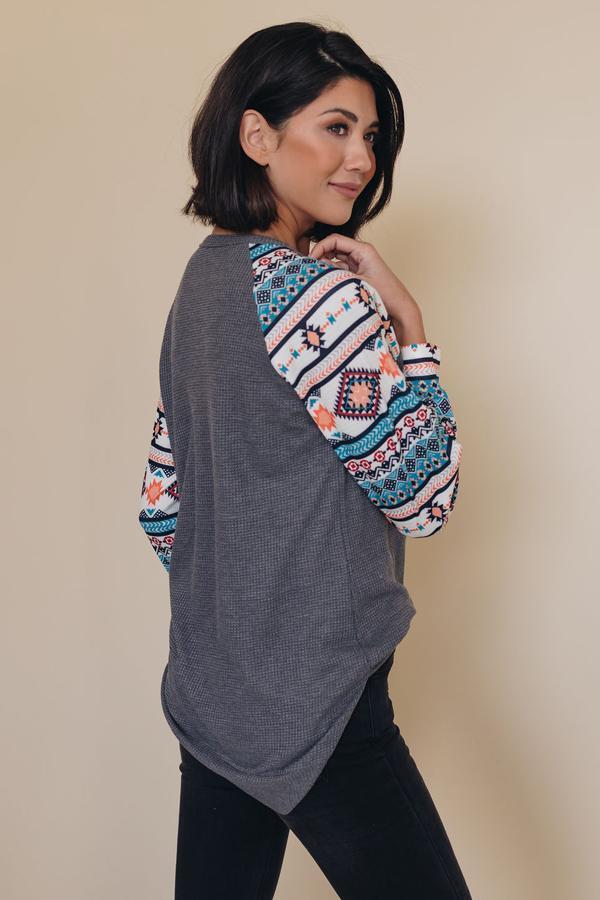 Danielle Aztec Waffle Top