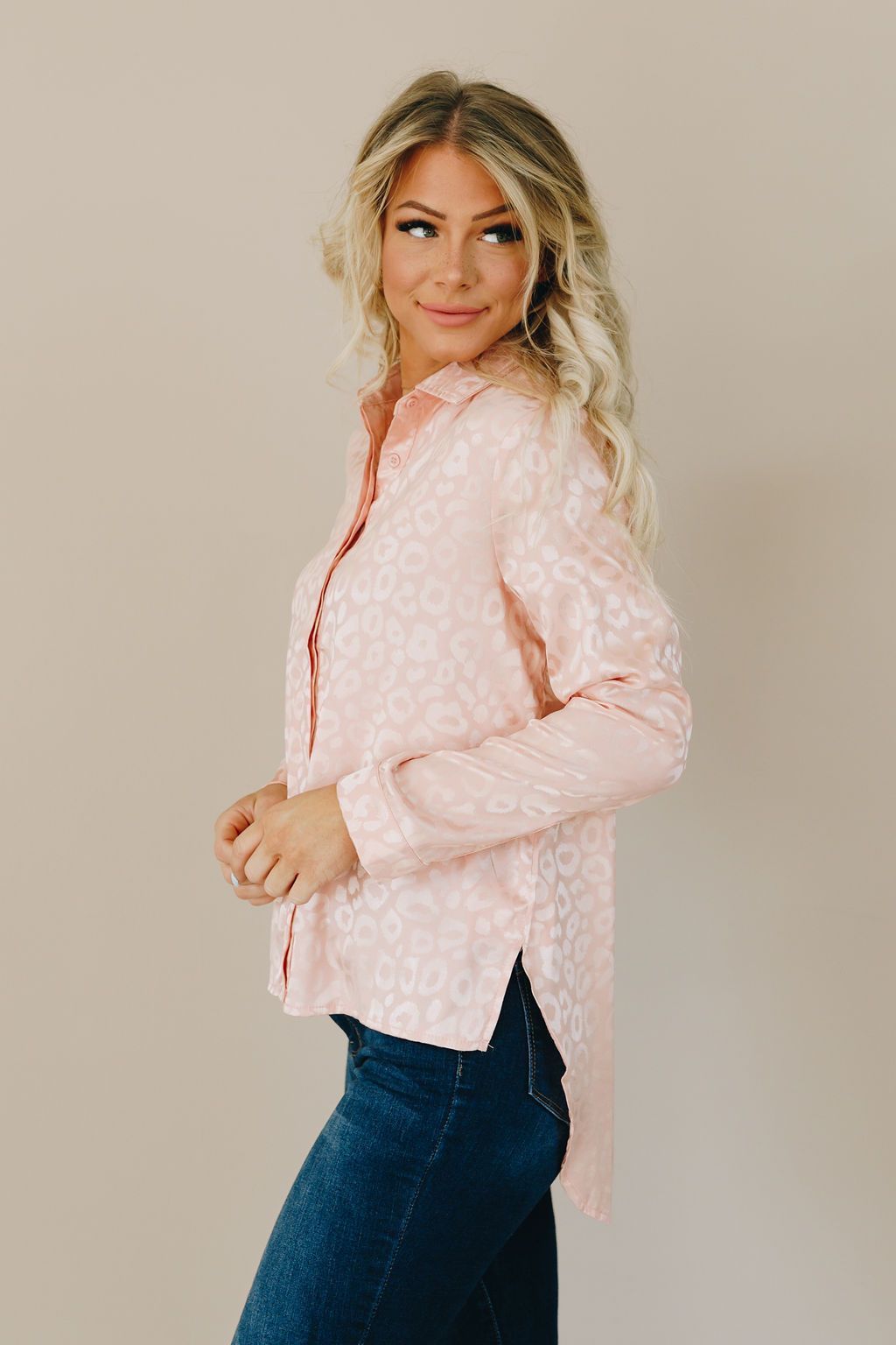 Tiger King Leopard Button Up Top