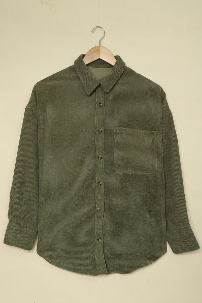 Hippen Corduroy Button Down Top