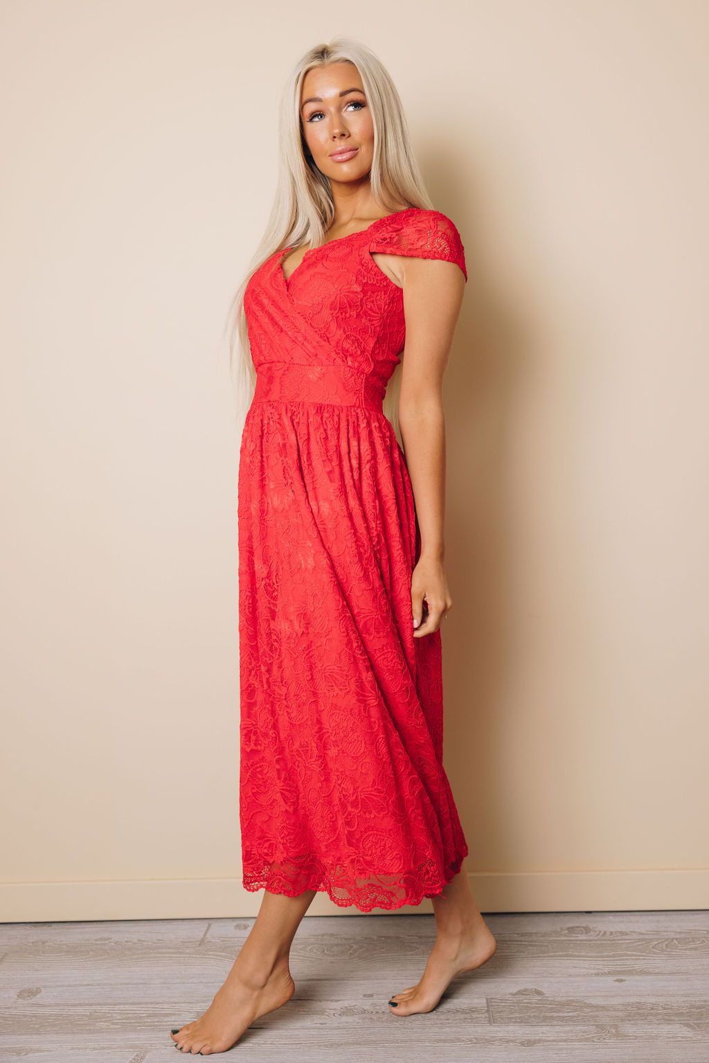 Caelynn Open Back Lace Dress