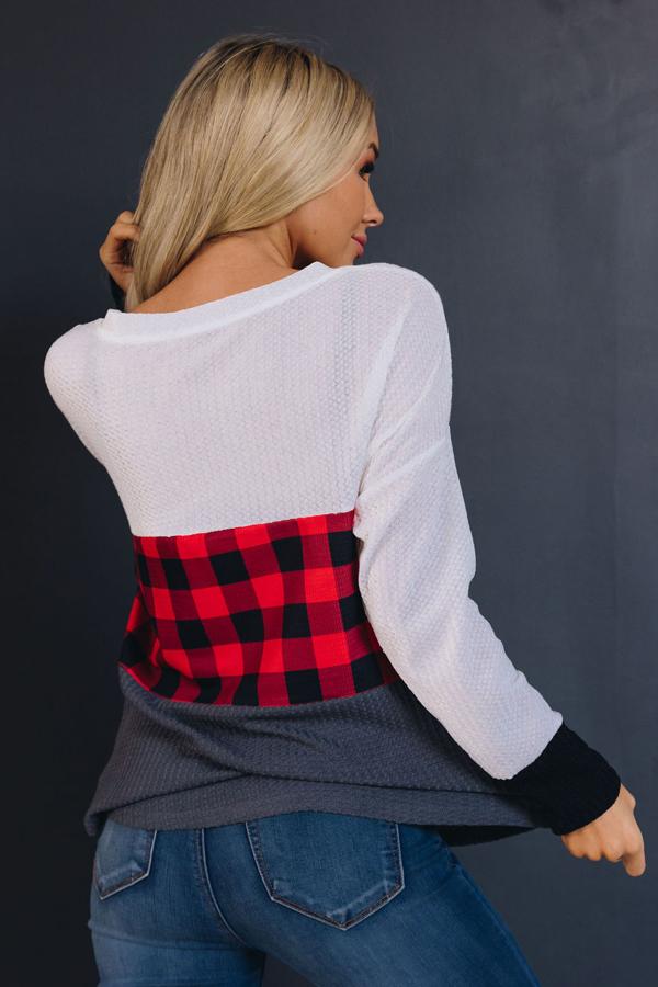 In Plaid Sight Long Sleeve Tee
