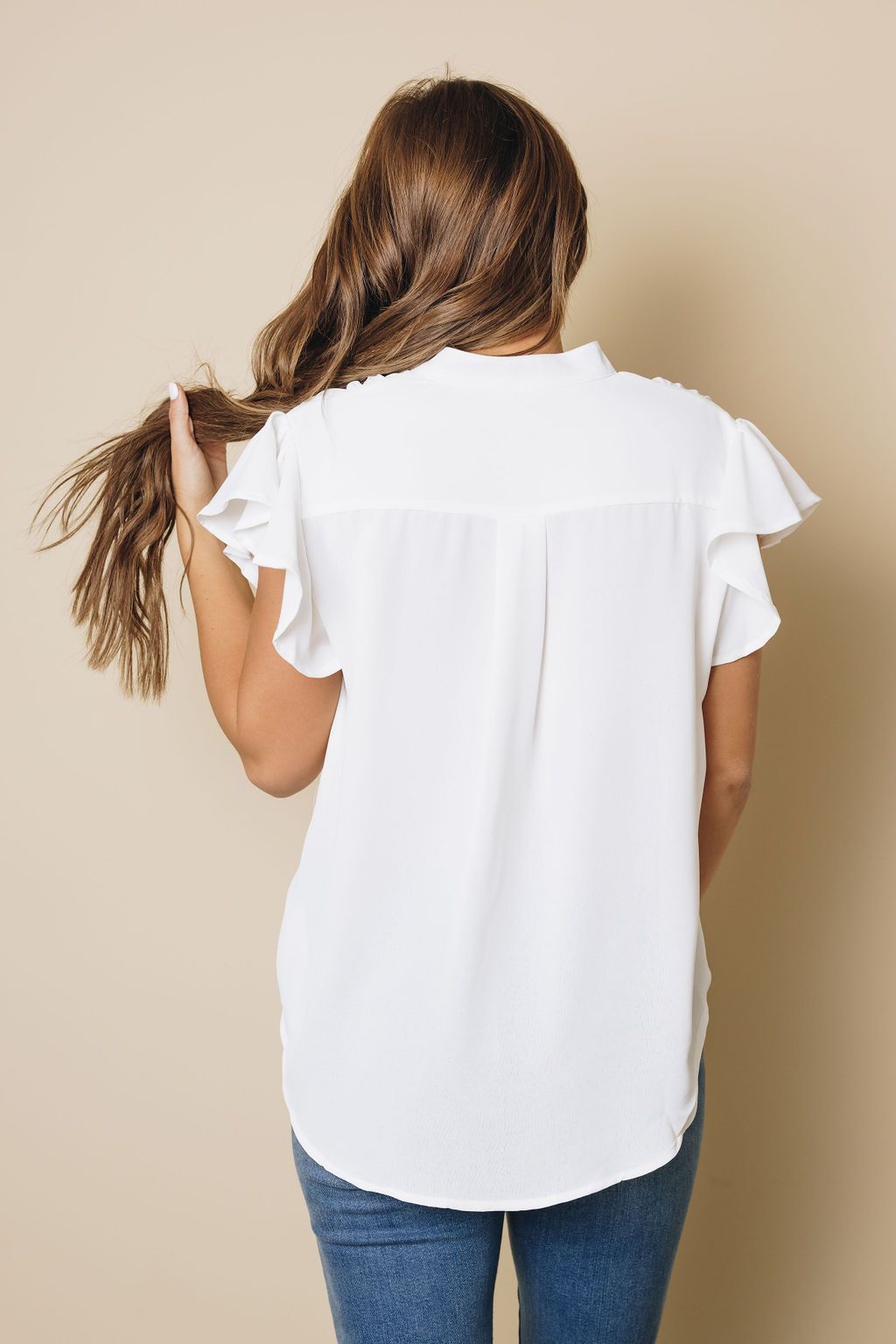 Danny Ruffled Sleeveless Top