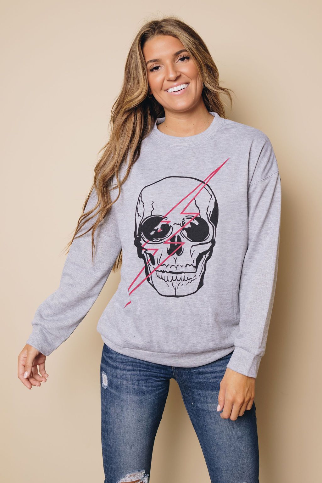 Halloween Skull Graphic Sweatshirt