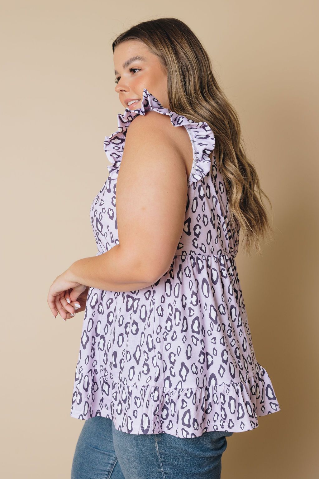 Plus Size - Pattie Leopard Babydoll Tank Top