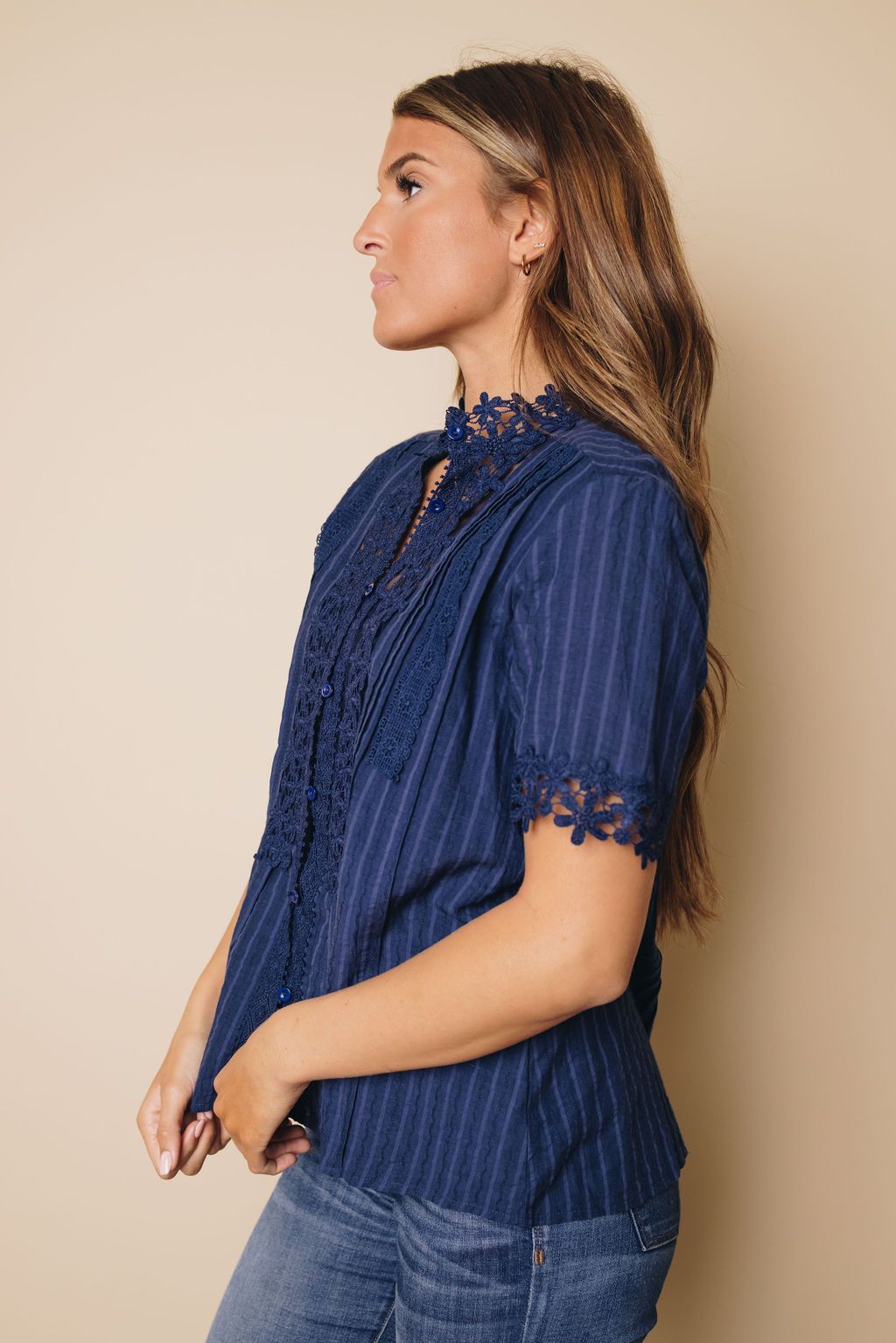 Higgins Lace Short Sleeve Top