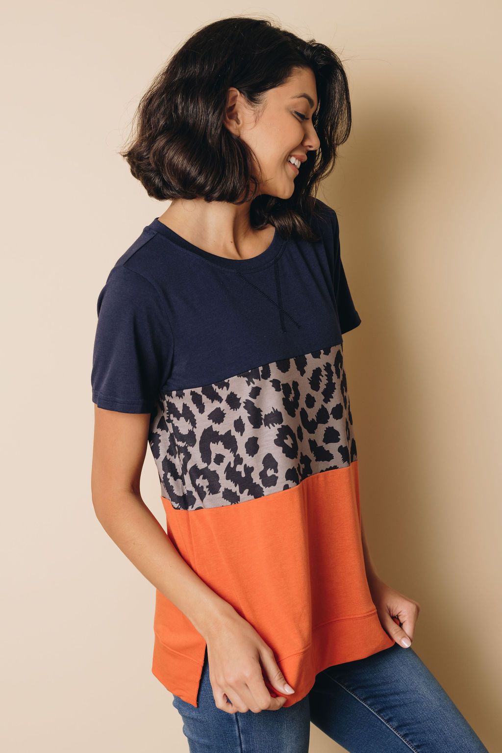 Rodrigo Leopard Colorblock Tee