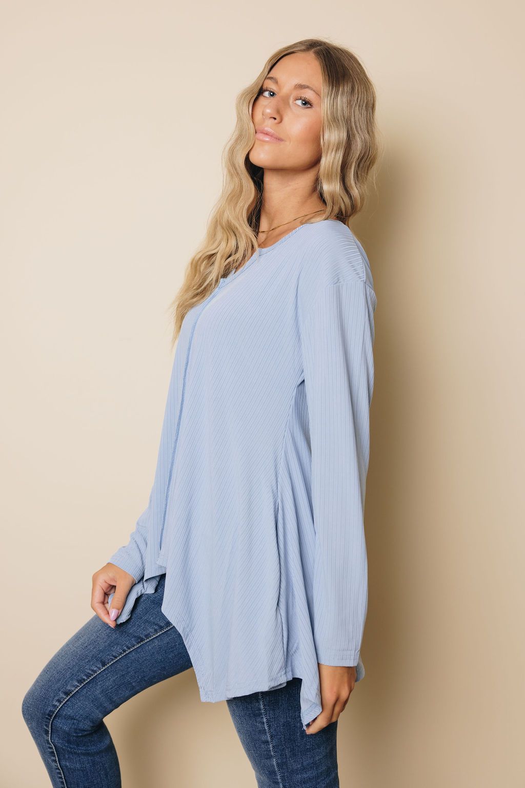 Alayah Hemline Long Sleeve Top