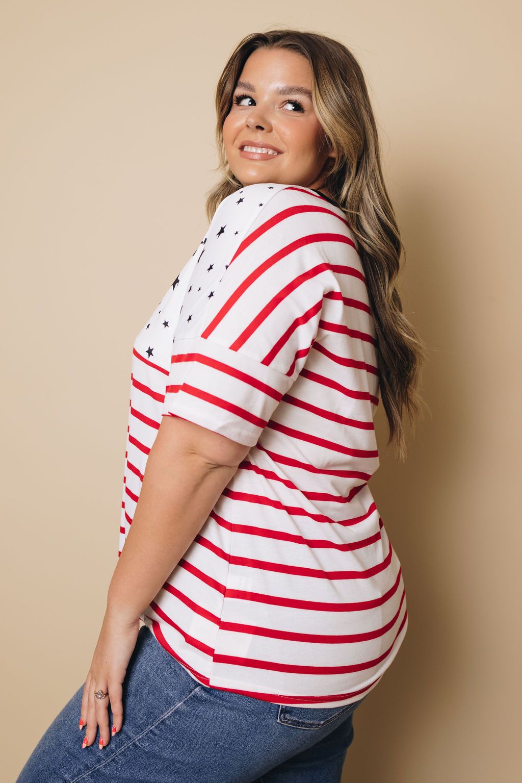 Plus Size - Merica' Flag Tee