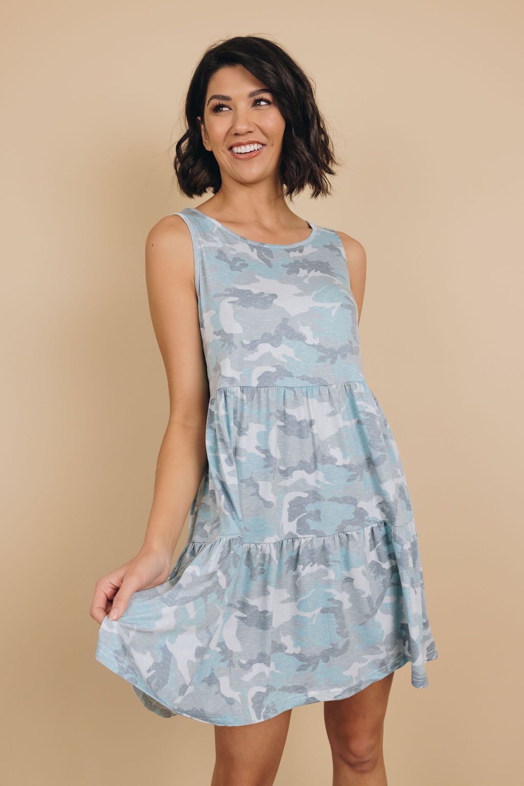 Xanthi Camo Ruffle Dress