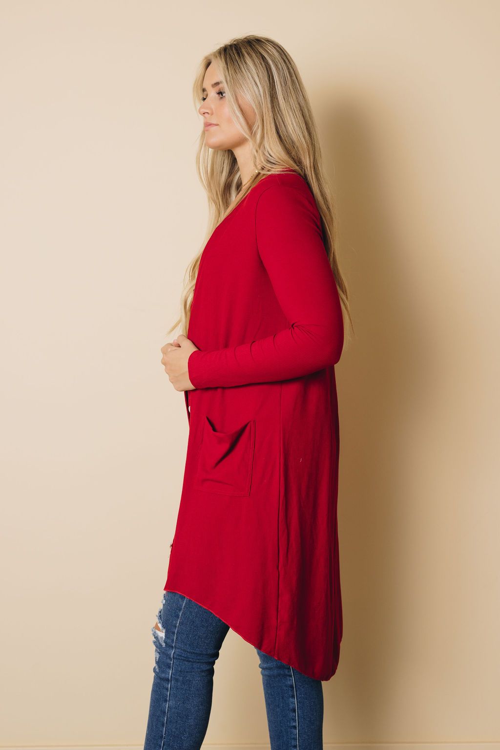 Easy Living High Low Ribbed Cardigan