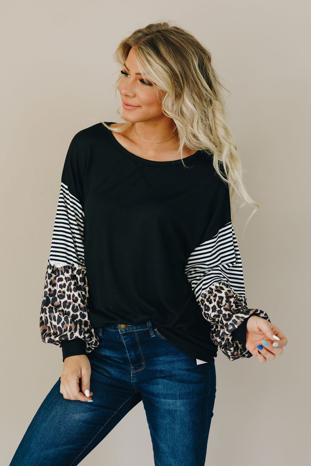 Rock Hard Leopard Stripe Top