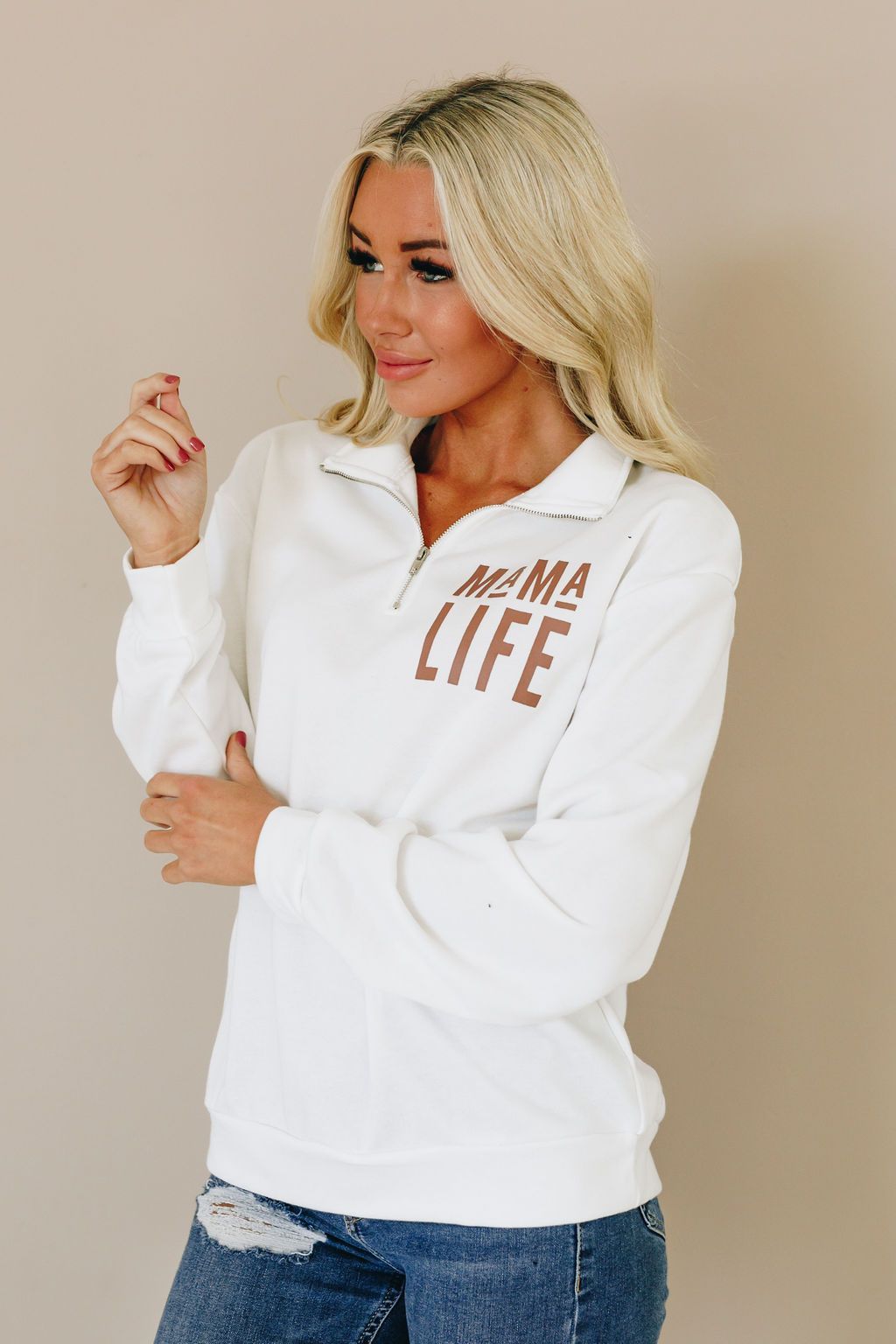 Mama Half Zip Sweatshirt