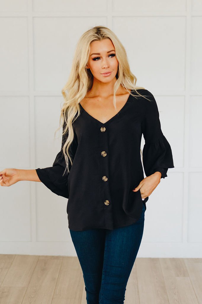 Carried Away Ruffle Detail Top
