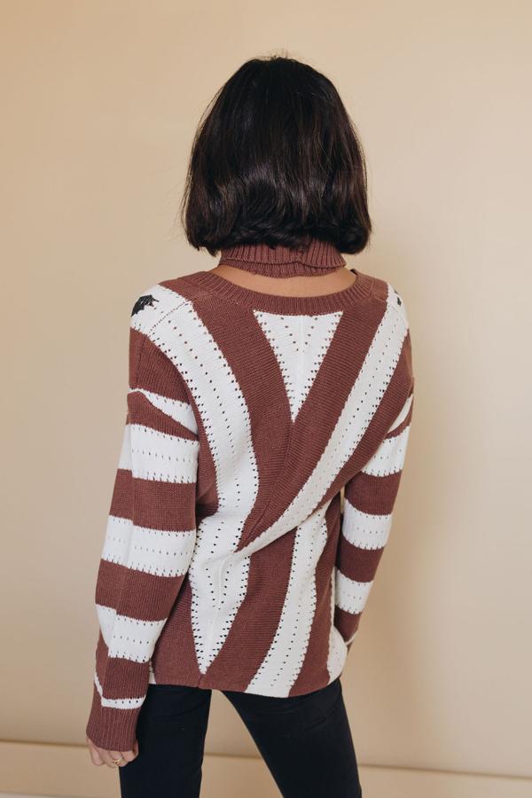 Saltzman Leopard Striped Sweater