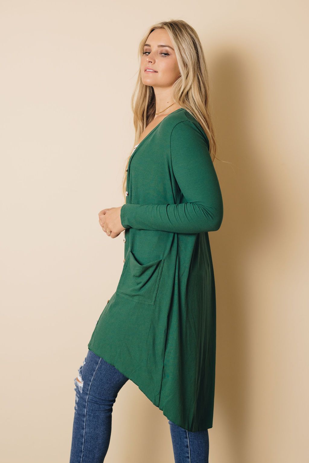 Easy Living High Low Ribbed Cardigan