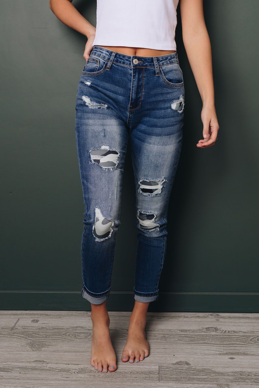 Bold New Me Patched Jeans