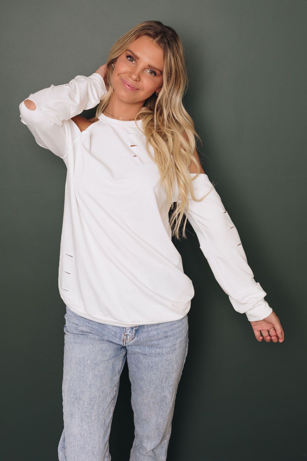 Gilbert Open Shoulder Long Sleeve Tee
