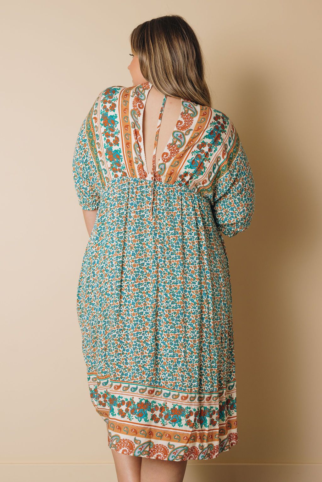 Plus Size - Lively Boho Floral Dress