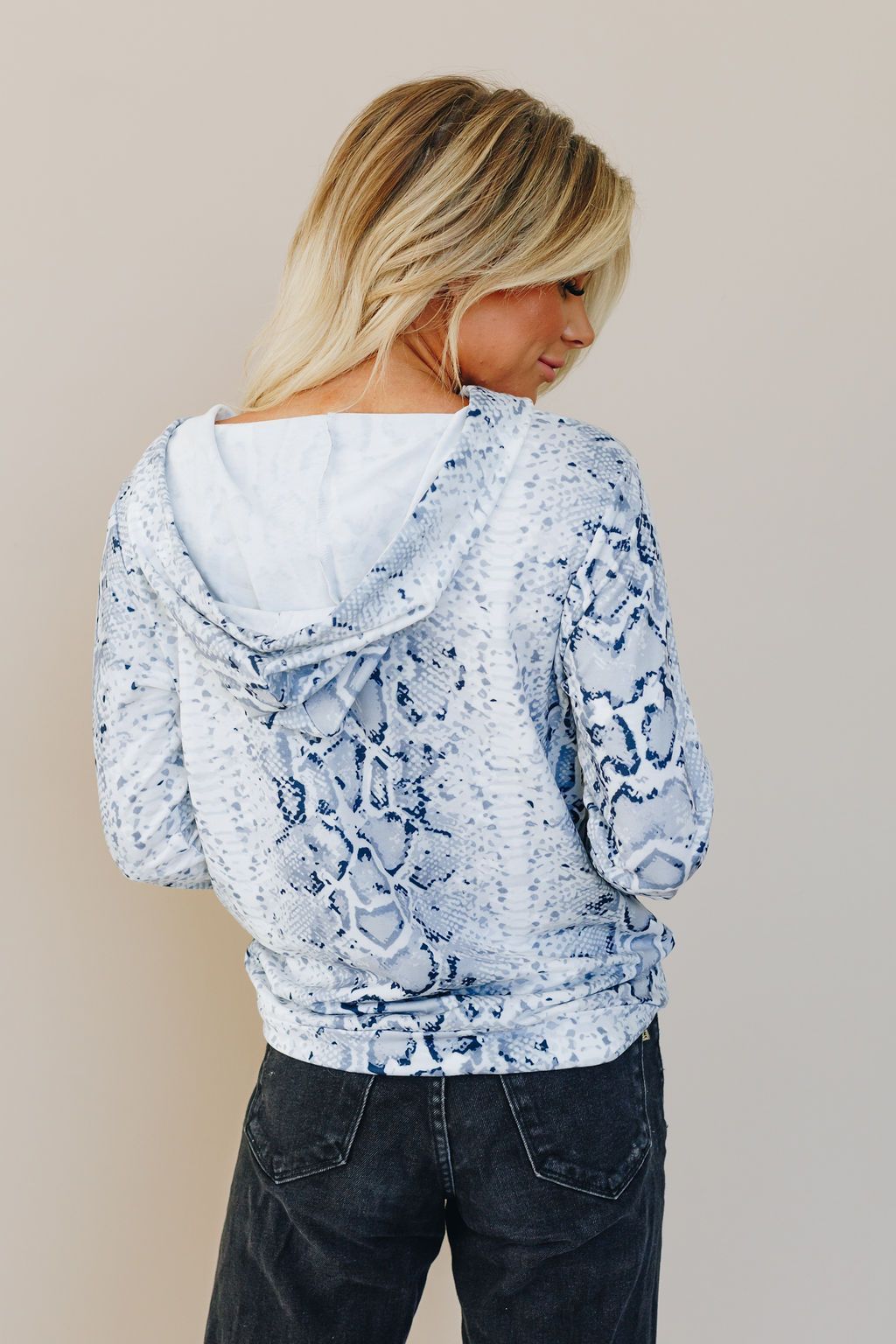 Button Me Up Print Hoodie