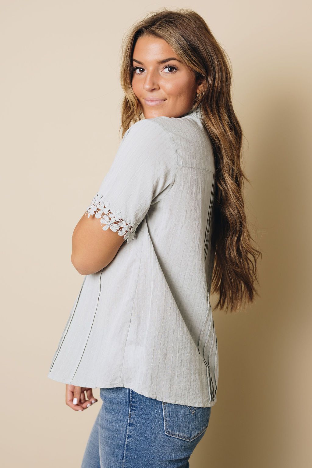 Higgins Lace Short Sleeve Top