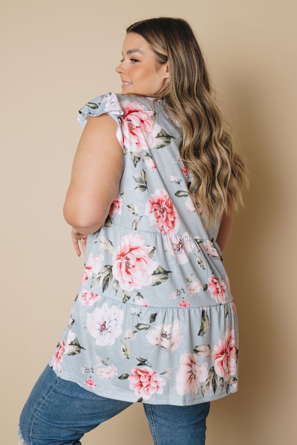 Plus Size - Lucy Babydoll Floral Top