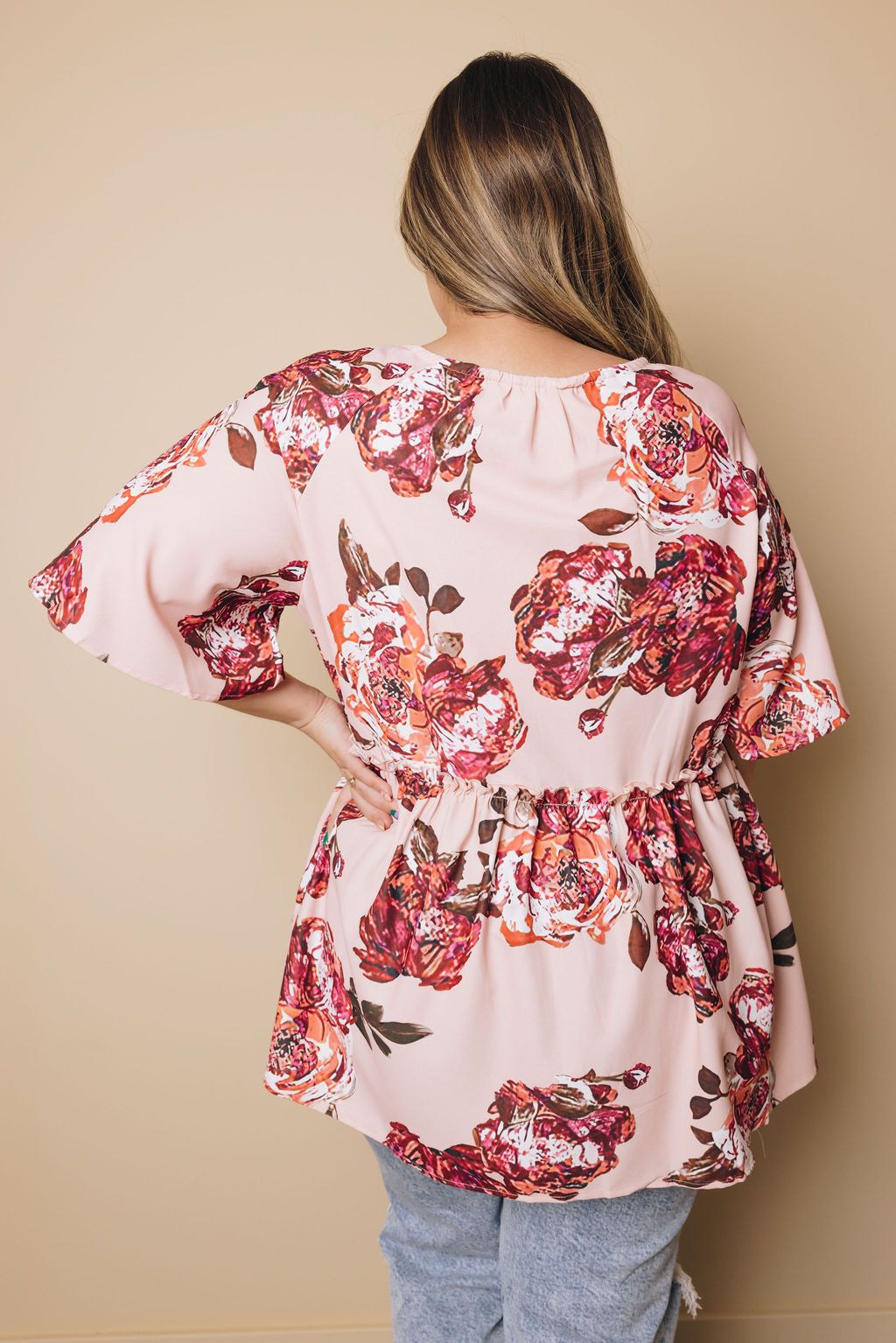 Plus Size - Babydoll Floral Tunic