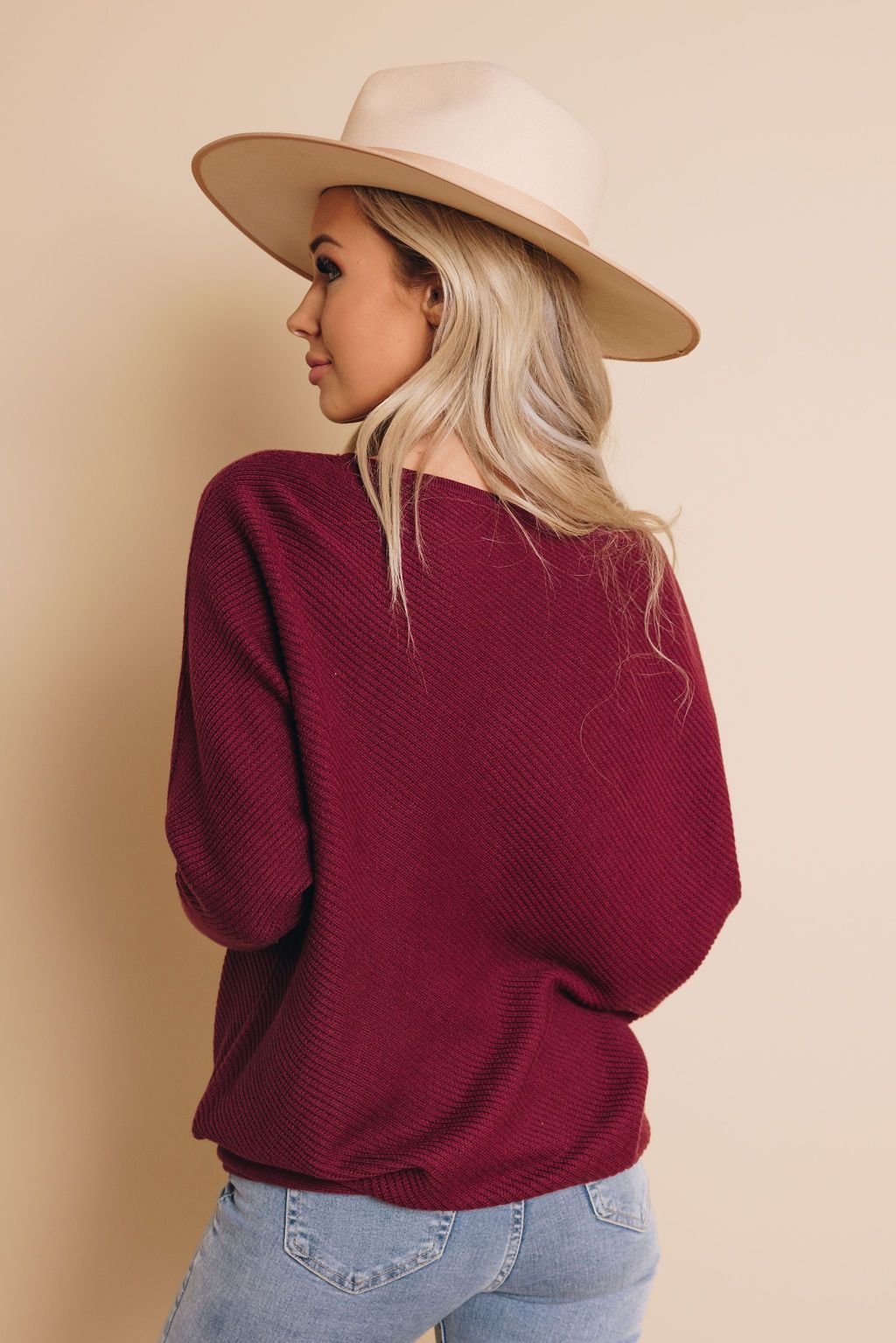 Brandy Slouched Shoulder Sweater