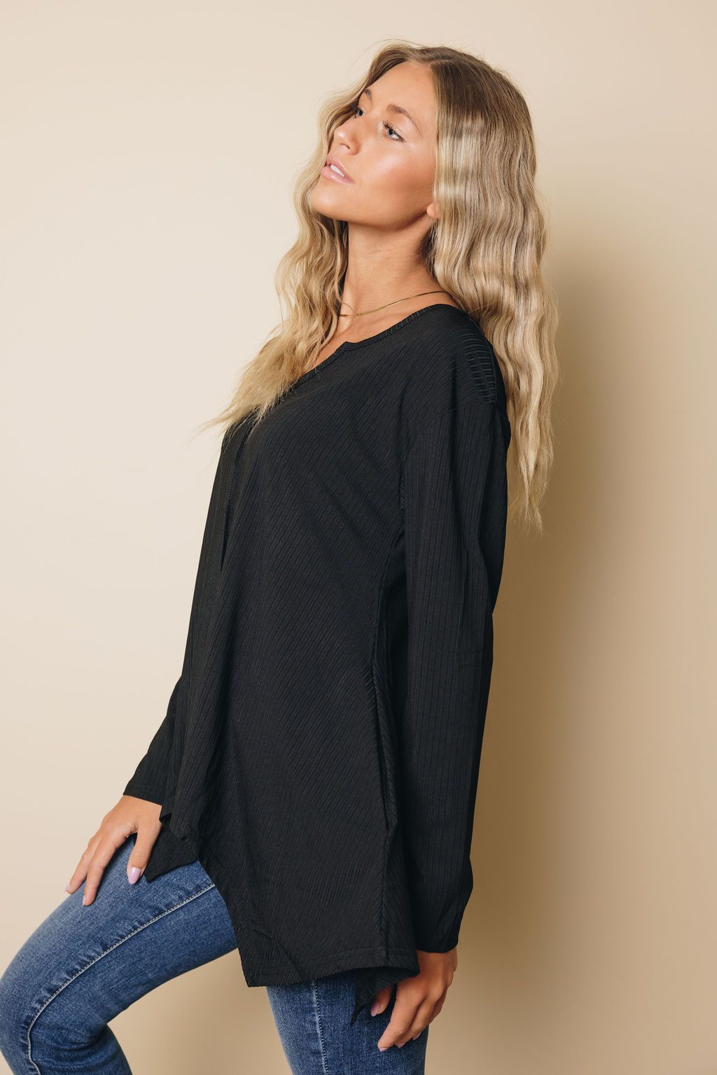 Alayah Hemline Long Sleeve Top