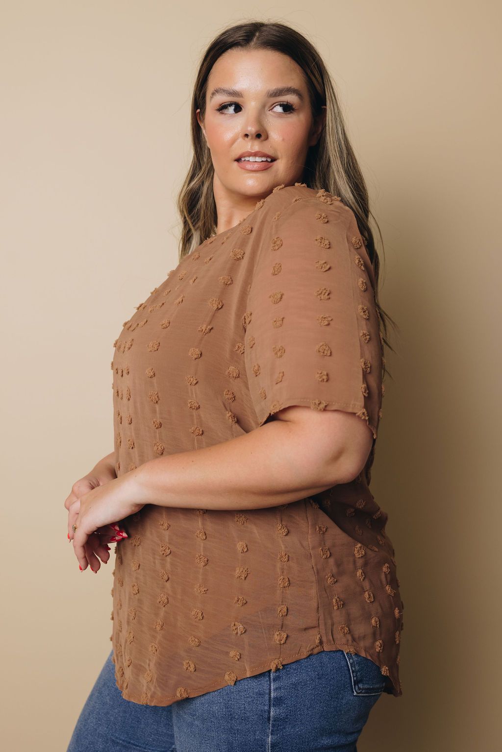 Plus Size - Mac Swiss Dot Top