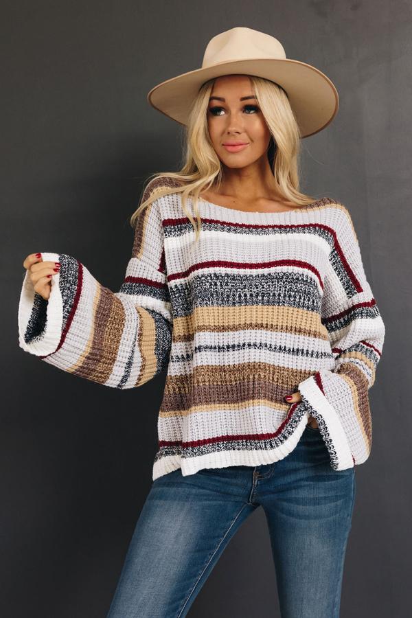 By Your Side Striped Sweater