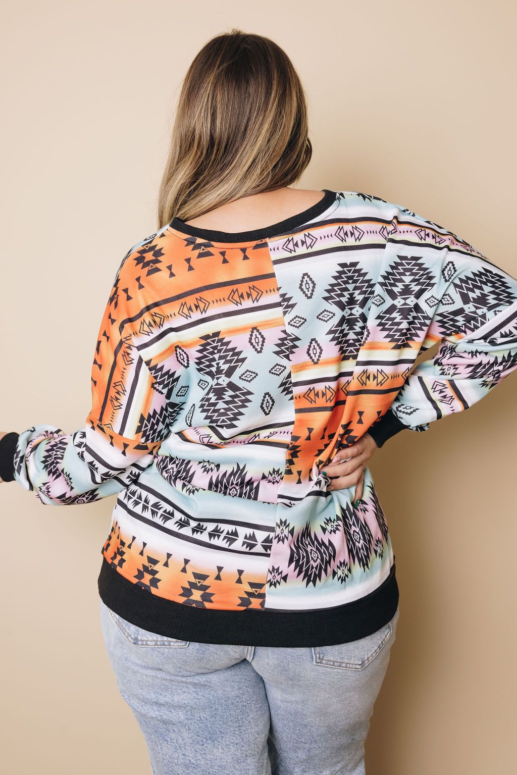 Plus Size - Carmine Aztec Top