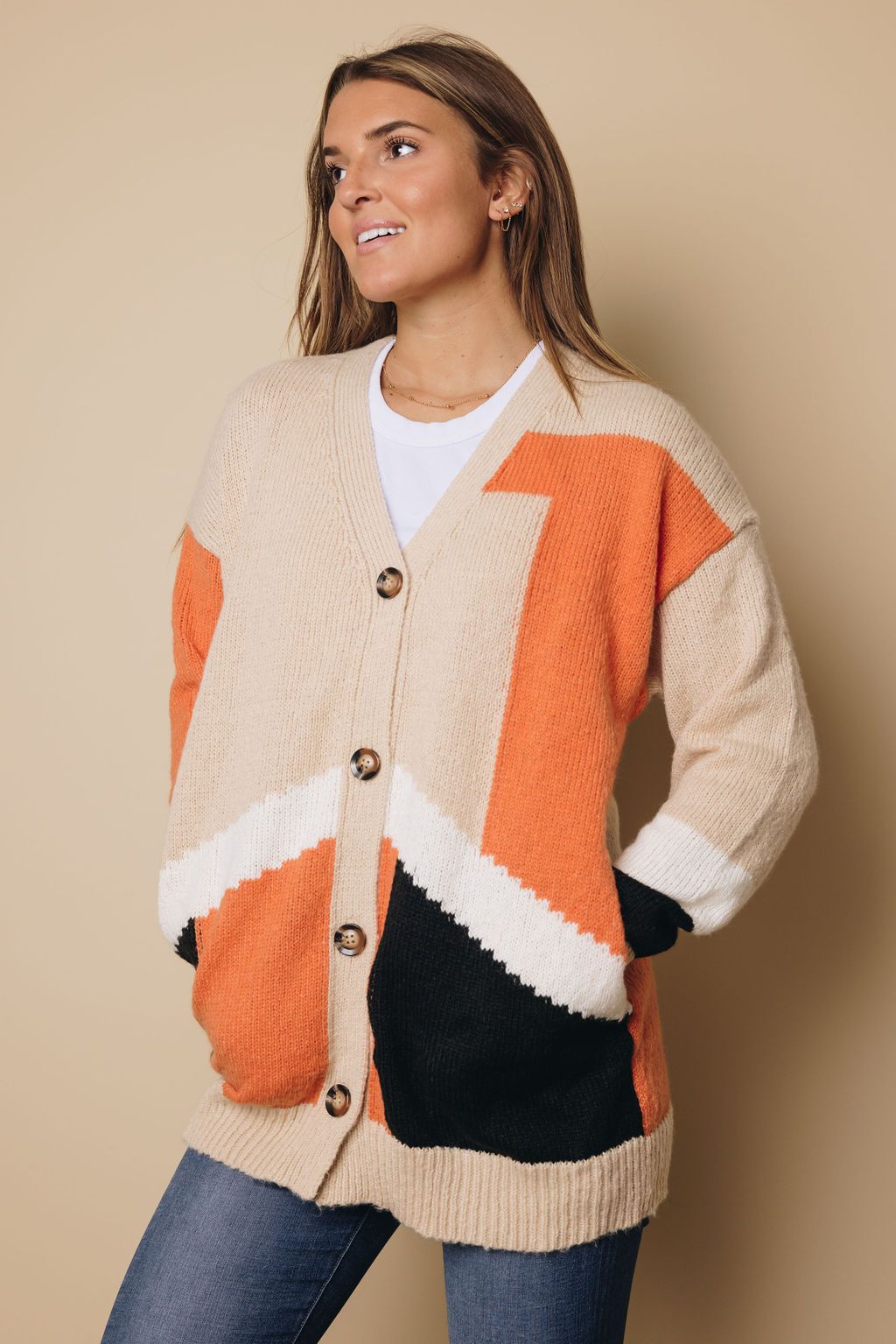 Edna Colorblock Cardigan