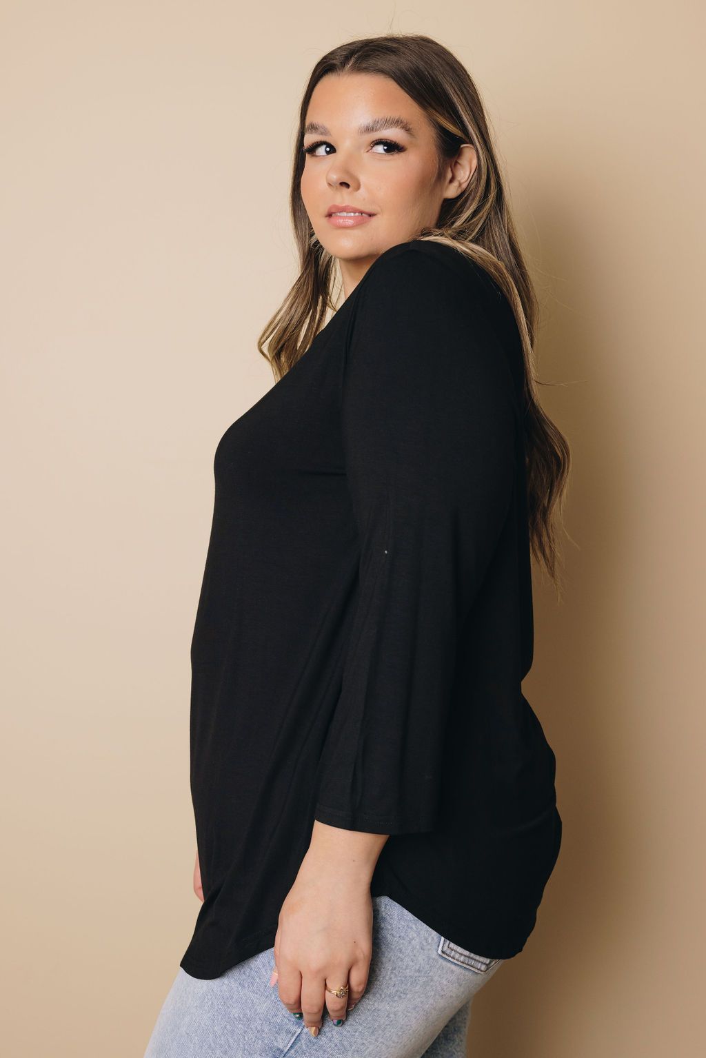 Plus Size - Laurel Criss Cross Long Sleeve