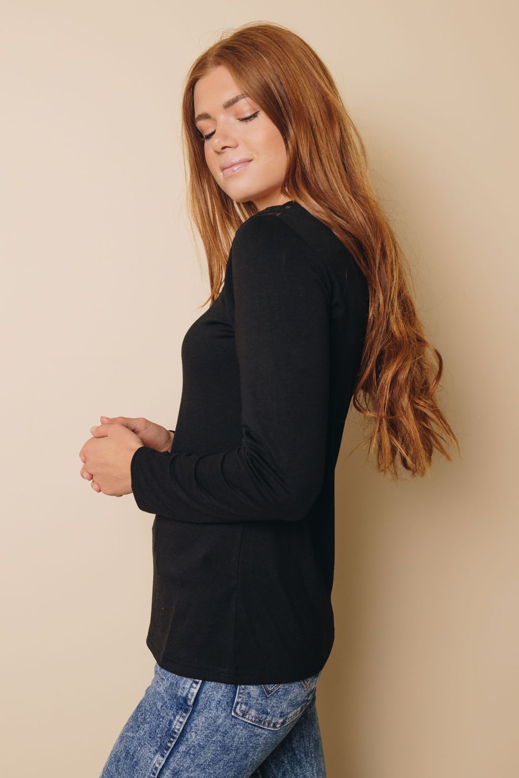 Emmerson Lace Buttoned Long Sleeve Top