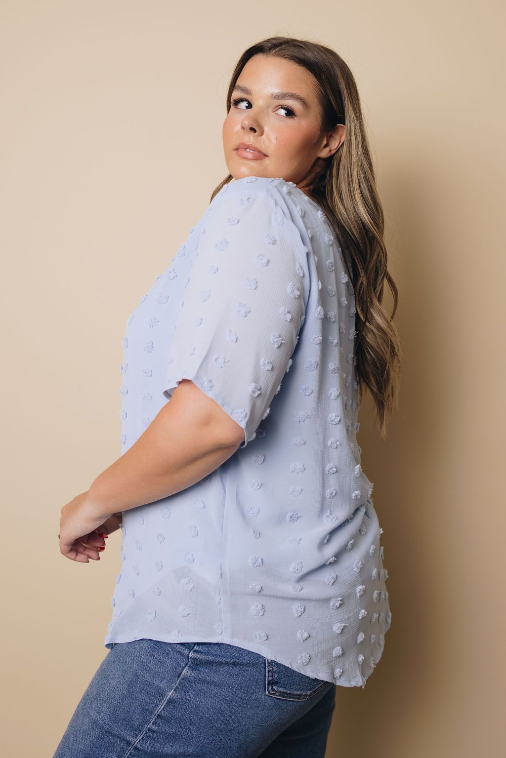 Plus Size - Mac Swiss Dot Top