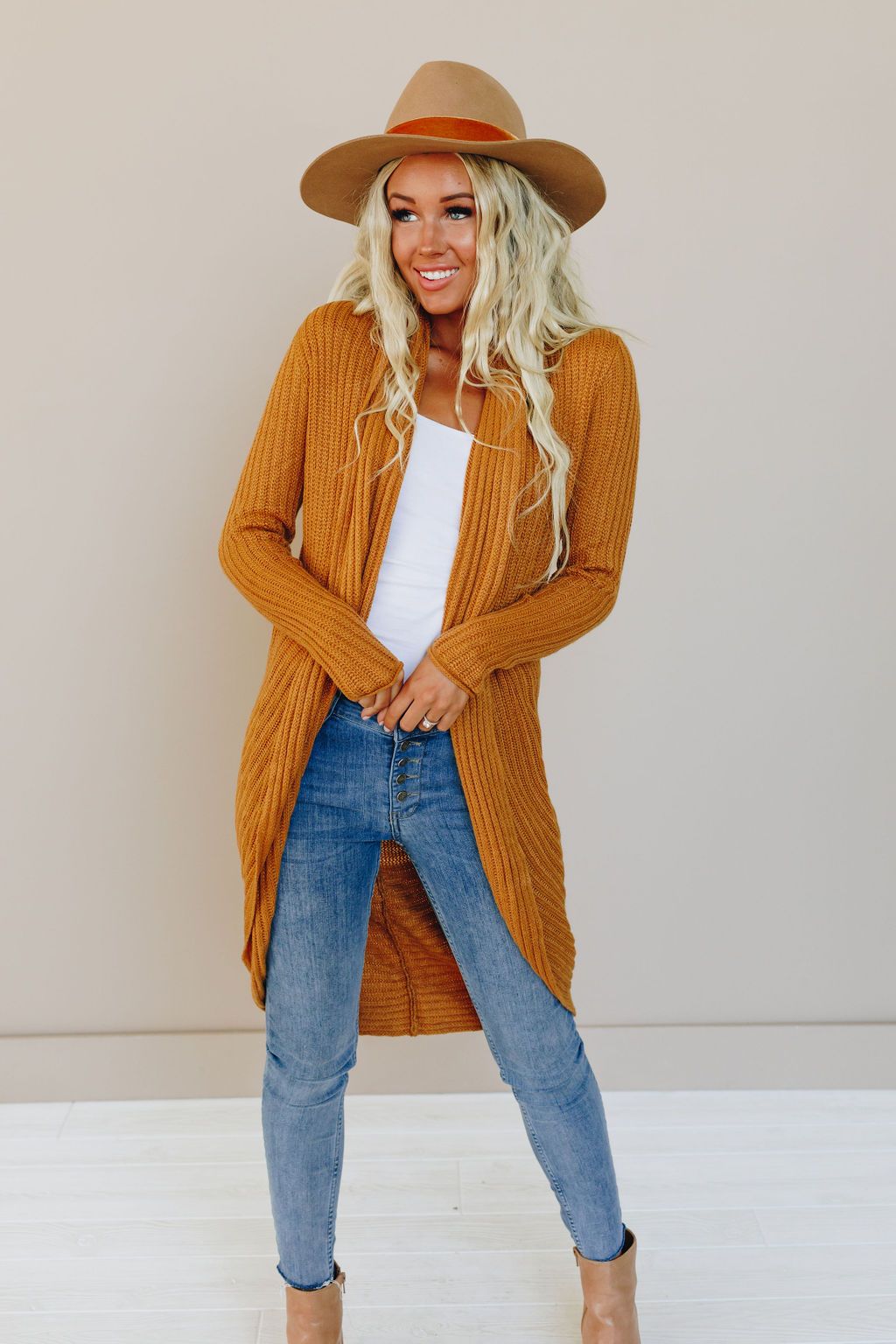 Waffle Around Long Cardigan