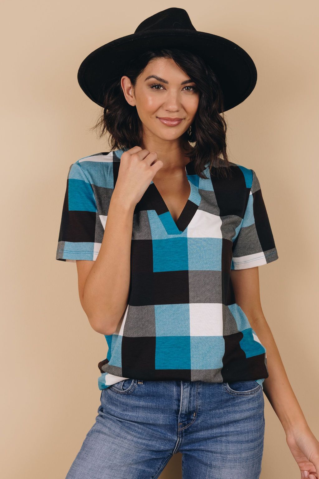 Cooped Up Plaid Top