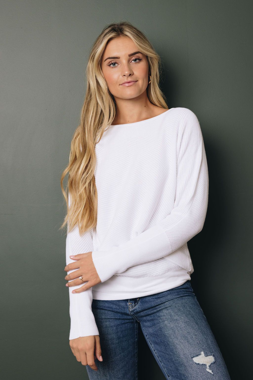 Brandy Slouched Shoulder Sweater